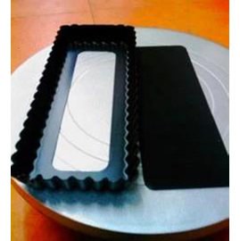 【菊花派盤-活底長方-不粘-A250】長方形菊花派盤 不粘塗層蛋糕模具 烤箱用(25*10.5*2.3cm)-8001001