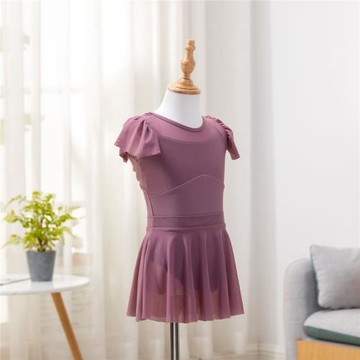 兒童舞蹈服女中國舞服練功服體操服女童夏長短袖跳舞芭蕾舞服網紗