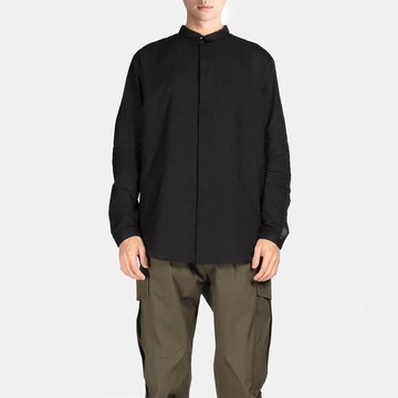 小折領開岔圓擺襯衫