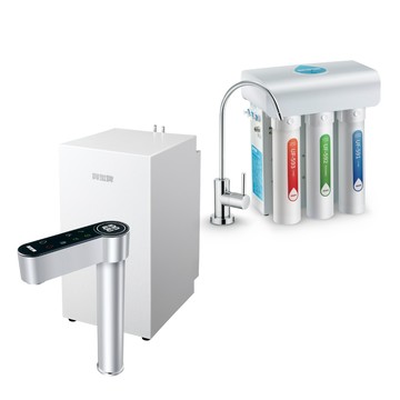 賀眾牌 ACUO UW-2212HW-1+UR-5411JW-8廚下型淨熱組合(全濾芯NSF認證/冷熱飲水/逆滲透/觸控龍頭/原廠)