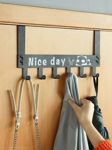 免打孔門後掛鉤置物架壁掛衣架浴室免釘門上背式衣服掛架衣帽衣鉤