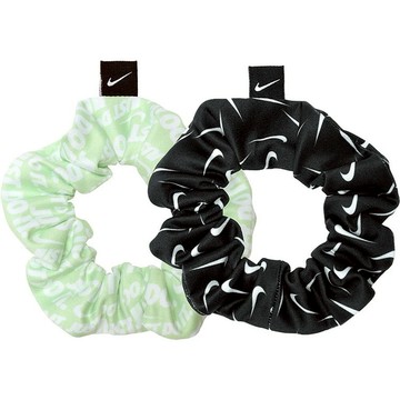 【Nike耐吉】GATHERED兩入綠黑髮圈2.0時尚百搭髮帶大腸圈(N1002455053OS)籃球健身自主訓練有氧運動重訓棒球桌球網球適用 金牛座生日禮物 女友禮物 女生禮物 媽媽送禮 兒童節禮物