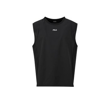 FILA 男短袖圓領背心-黑色 1TKA-1300-BK