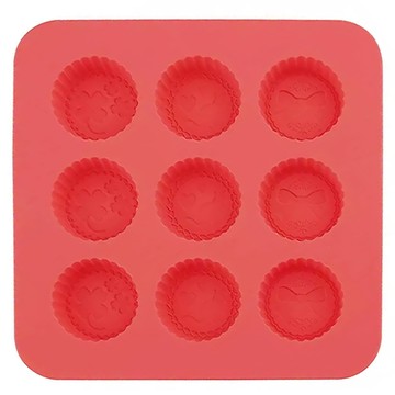 KAI 貝印 House 9格圓形花邊矽膠模附切模 Set 2層設計巧克力&餅乾  21.9 x 18.7 x 2.2cm  1個