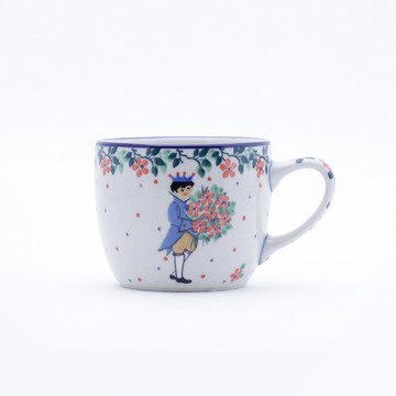 波蘭陶 馬克杯-170ml-高6.5-王子手捧花兒來