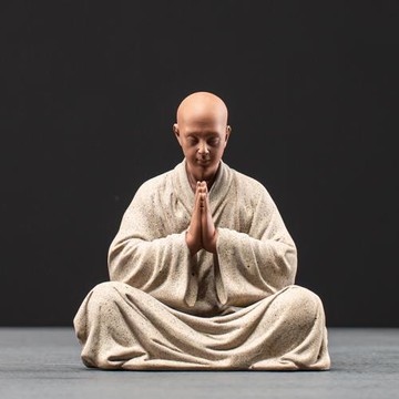 久造功夫小和尚茶寵擺件精品可養禪意裝飾品茶桌擺設茶道茶具配件