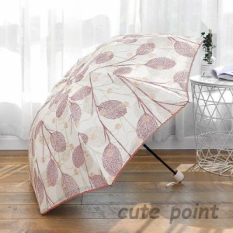 折り畳み傘 晴雨兼用 レディース UVカット 遮熱 刺繍 雨傘日傘 紫外線カット