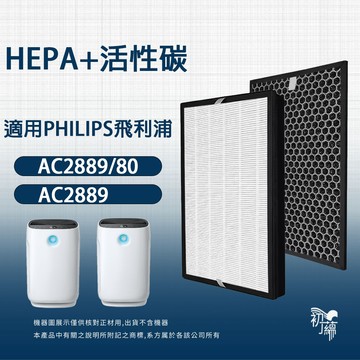 適用PHILIPS 飛利浦 AC2889/80 AC2889 智能抗敏空氣清機 HEPA+活性碳濾網 濾芯 FY2422