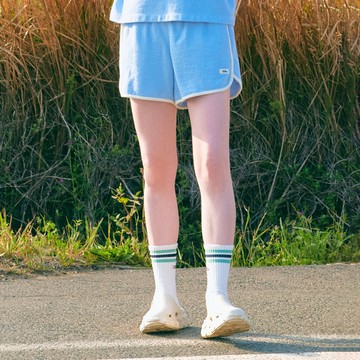 女裝 毛巾布短褲 - 淺藍色