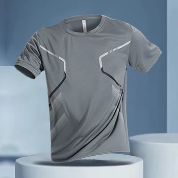 ✨ 新品🎈幹活穿的衣服夏季圓領大碼運動汗衫上班工作速幹男裝短袖T恤