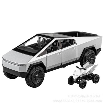 跨境1:32特皮卡仿真合金斯拉聲光回力兒童玩具汽車模型男擺件禮品