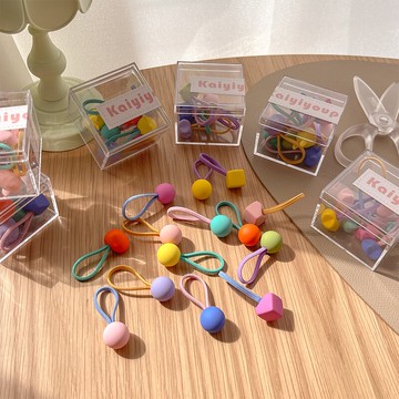 10根裝~糖果色發繩夏季頭繩女扎馬尾發圈ins森系彩虹小皮筋扎頭發