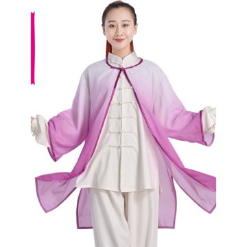 恒樹太極服女披紗漸變色單件外搭太極拳比賽服武術功夫團體表演服