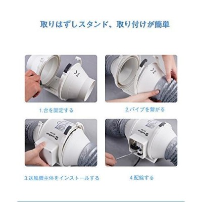 Hon&Guan ダクトファン 150mm 強力 省エネ 静音 ダクト用換気扇 塗装