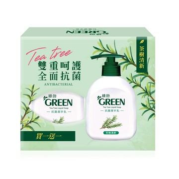 綠的GREEN 抗菌潔手乳買一送一組 (220ml+220ml) X12組(箱購)洗手乳 經典皂香/茶樹清新
