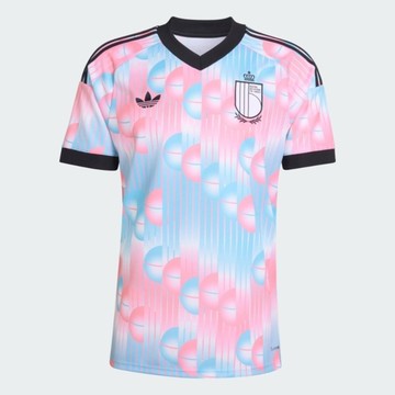 Adidas 愛迪達 Rbfa A Jsy JM8386 男 T恤 藍粉 世界盃 比利時 客場球衣