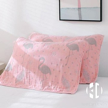 純棉枕巾防滑不脫落一對裝純棉高檔歐式全棉家用紗布蓋巾枕頭巾【 聚物優品】