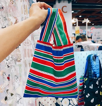 hairmo 茄芷條紋防水環保早餐.午餐袋/飲料袋