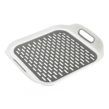 VERSA 雙柄水槽瀝水盤 37 x 31 x 6cm 灰白色 廚房瀝水收納好幫手  1個