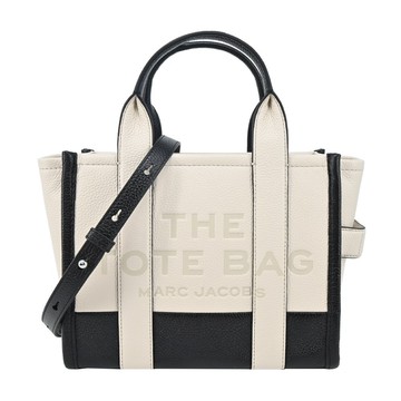 [平輸版] 【MARC JACOBS】 THE COLORBLOCK 荔枝紋撞色手提/斜背托特包(小/黑白)真品平輸