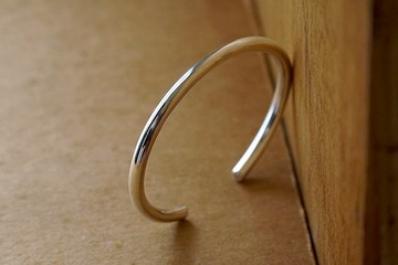 素面純銀C型手環 4mm