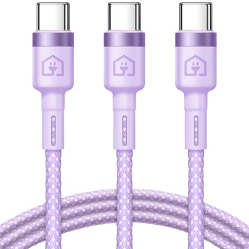 Home Planet Type-C 編織快速充電線  2m  紫色  3個