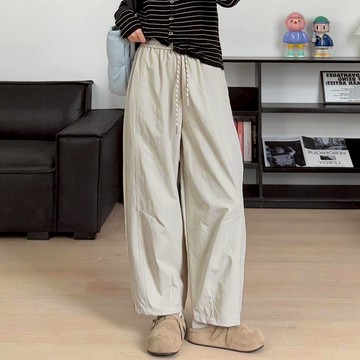 ⚡任選２件＄９９９⚡中大尺碼 長褲 韓版抽繩寬鬆哈倫褲休閒褲【042417】OCT22｜4色 19LADY〔現貨〕