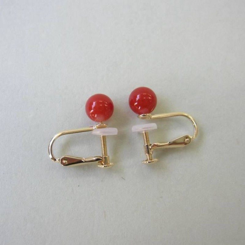 K18 赤珊瑚ピアス 18金 スタッドピアス Y03332 K18 赤珊瑚ピアス 18金 スタッドピアス Y03332 | 大和屋質店