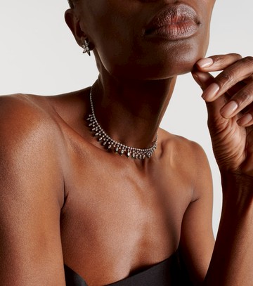 Kamyen Drop 18kt white gold and enamel choker with diamonds