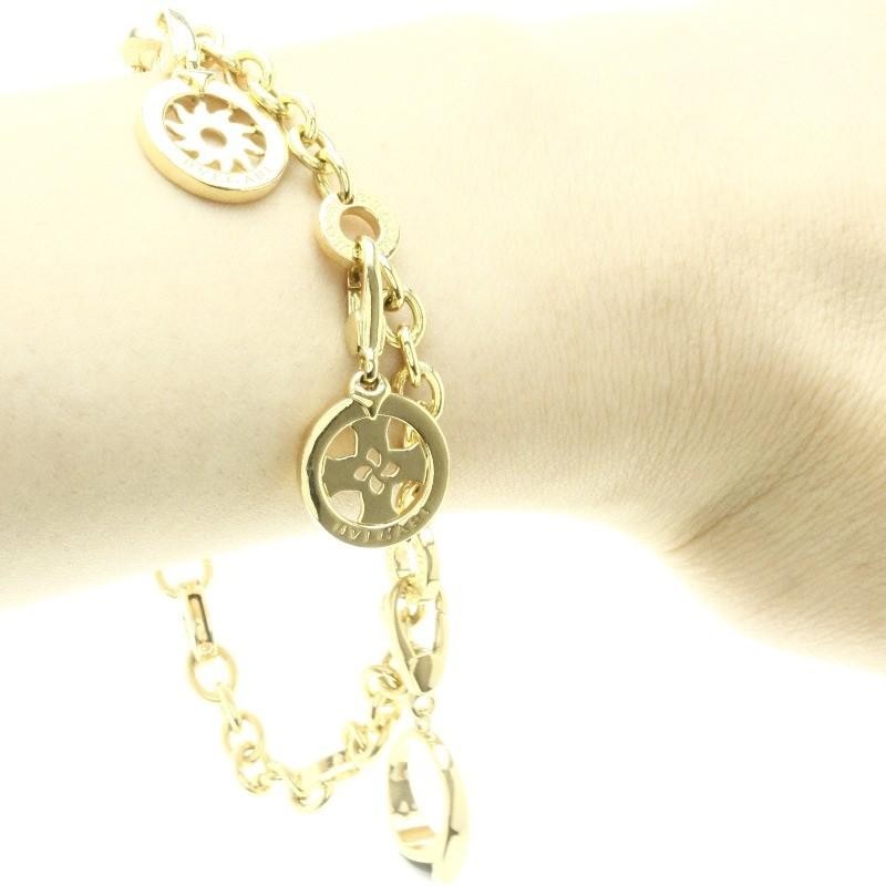 BVLGARI 紫色 チャーム付きブレスレット BVLGARI ブルガリ ブレスレット アイコン ロゴ チャーム レザー