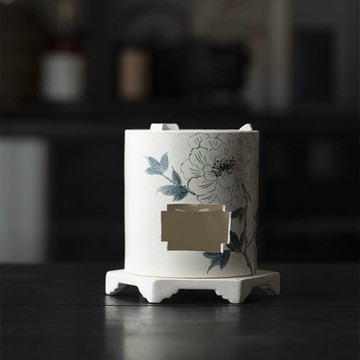 草木祠白泥手繪碳爐火爐風爐圍爐煮茶爐陶瓷炭爐茶道煮茶器酒精爐