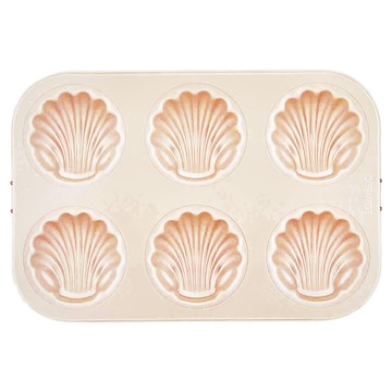 CHEFMADE 學廚 香檳金6連日式瑪德蓮蛋糕模  WKS9113  26.7 x 18 x 3.4cm  1個