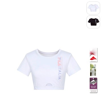 【FILA】女性 吸濕排汗 萊卡 短袖圓領上衣-白色 5TEX-5311-WT