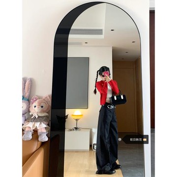 大碼黑色闊腿褲女秋冬2026年新款高腰西裝褲子直筒寬松垂感拖地褲