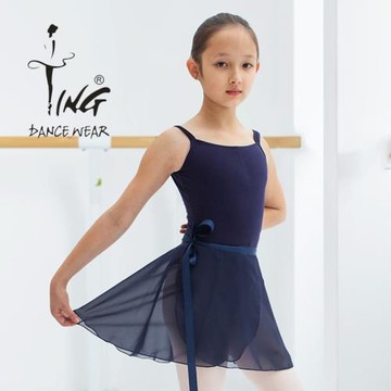 陳婷兒童短教師紗裙女童芭蕾舞蹈練功練習表演系緞帶裙子春夏季裙