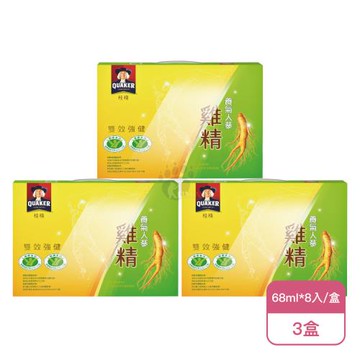 【QUAKER 桂格】養氣人蔘雞精禮盒X3盒(68ml*8瓶/盒)