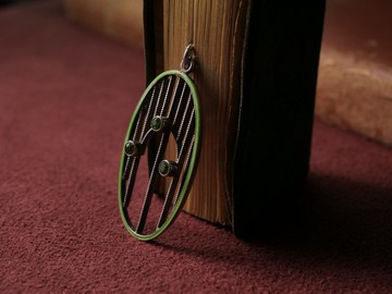 20世紀初期 奧地利 裝飾藝術時期 綠琺瑯夜幕純銀吊墜