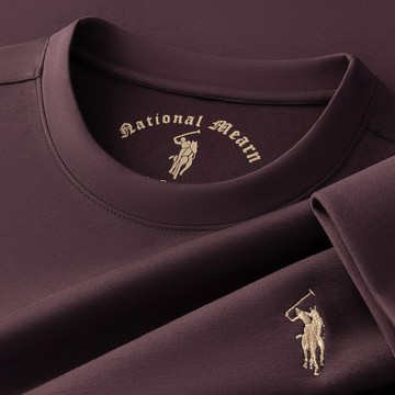 【新款熱賣】保羅圓領長袖衛衣體恤刺繡中青年男士內搭休閑情侶裝上衣