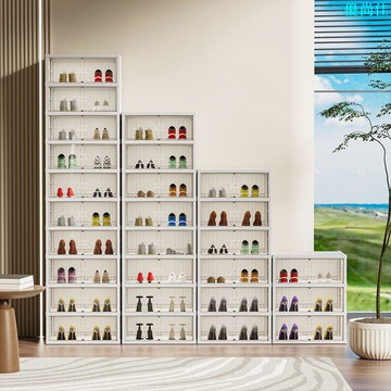 免安裝鞋盒收納盒透明鞋柜家用門口多層加厚折疊鞋架靴子收納神器