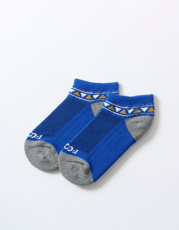 經典圖騰運動氣墊襪(童)- 藍