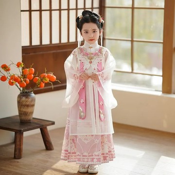 兒童洋裝 女童漢服 古風雲肩漢服套裝 超仙公主裙 春秋款仙氣長裙 國風漢服裙 中大童長裙 女生漢服【不二雜貨】