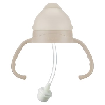 Simba 小獅王辛巴 蘊蜜寬口防漏滑蓋把手吸管組 6個月以上  杏茶色  1組