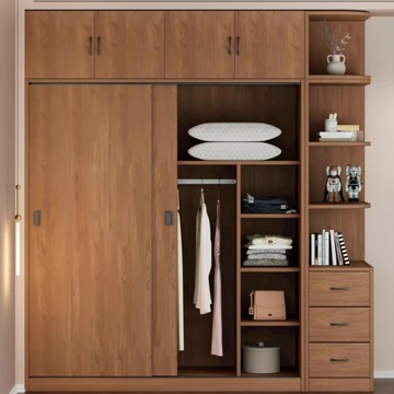 免運 開立發票 實木衣柜家用臥室出租房用 現代簡約組裝經濟型免安裝推拉門衣柜 快速出貨