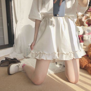 臺灣出貨🎊日系學院風短褲女夏白色寬鬆顯瘦2020新款百搭韓版學生少女五分褲大減價🎁