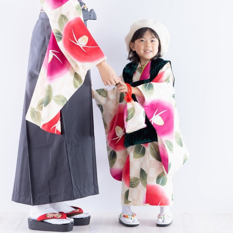 七五三 着物 3歳 女の子 着物セット ベレー帽付き 被布セット 11 七五三 着物 3歳 女の子 着物セット ベレー帽付き 被布セット 11