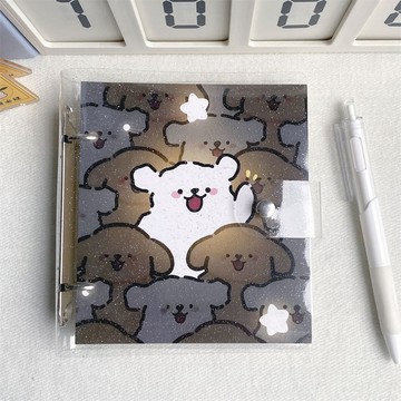 ✨桃園出貨✨線條小狗小卡收納冊學生可愛小眾照片相冊集拍立得卡套卡冊紀念冊
