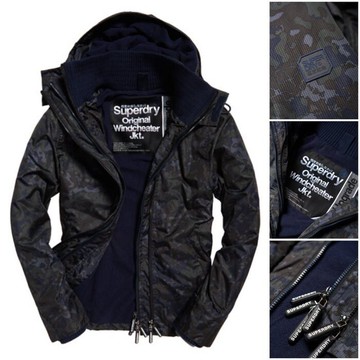 極度乾燥 Superdry 跩狗嚴選 經典款 黑迷彩 風衣 外套 三排拉鍊 刷毛保暖防風