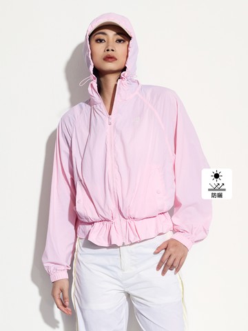 女裝 Logo防曬連帽外套-粉色
