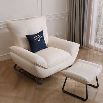 奶油風單人沙發椅現代簡約客廳休閑椅設計師輕奢陽臺可躺懶人沙發J-29公司貨