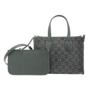 Gucci 展示品 Ophidia GG 牛仔緹花布手提斜背兩用包(772183-黑)